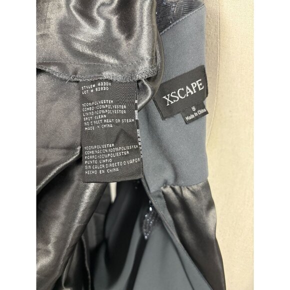 Xscape Women's Beaded Formal Evening Gown Dress Gray Size 8 New With Defect's. - Picture 7 of 8